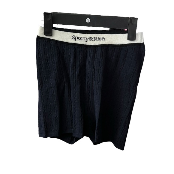 Sporty & Rich Serfi Logo Cable Knit Bike Shorts - Picture 3 of 6